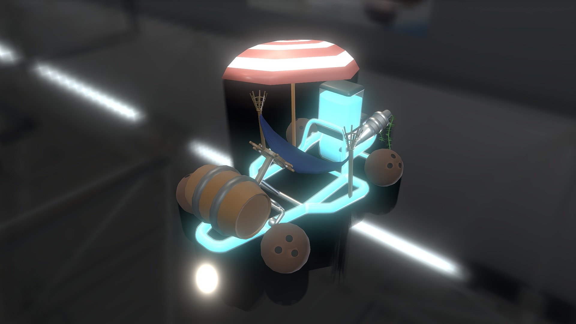 Low poly tropical kart