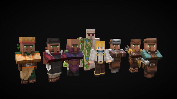 Main Render for Drodi's Villagers 3D Model