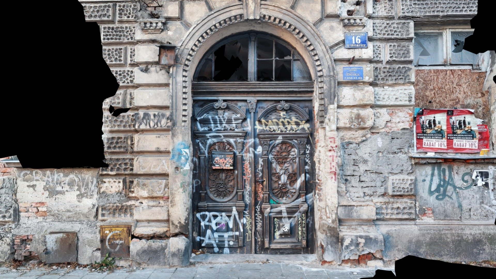 Krakow, Center, Door graffiti