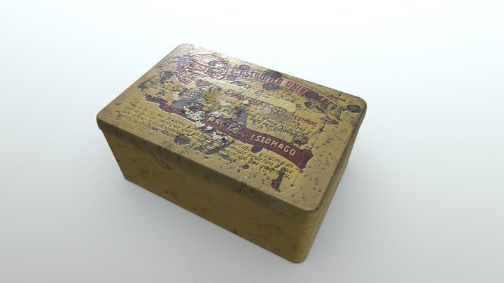 Metallic old box 3D Model