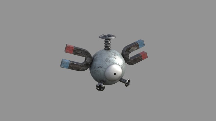 Realistic Magnemite Pokemon 3D Model