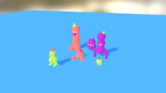 Party Dogs 3D Model