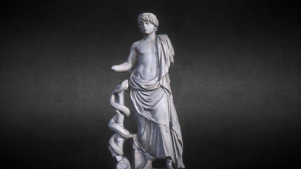 Young roman as Asklepios