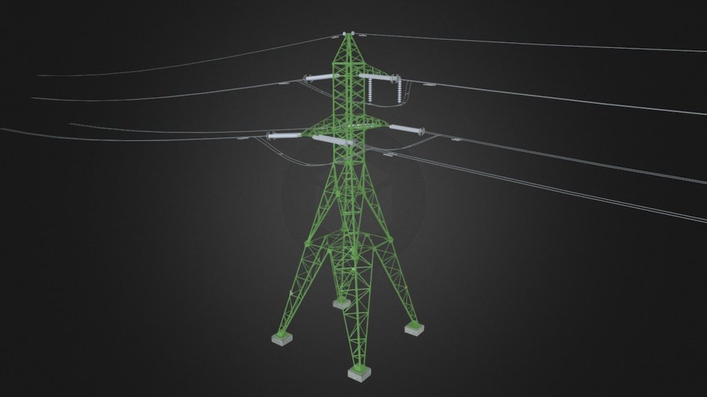 330 kV Power Lines — Sketchfab embed 3D viewer