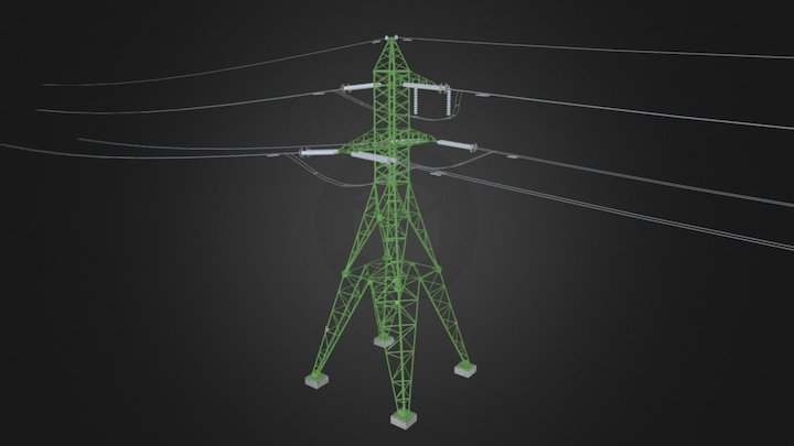 330 kV Power Lines 3D Model