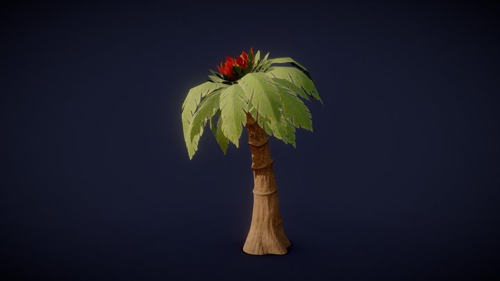 Flower Crown Palm Tree 3D Model