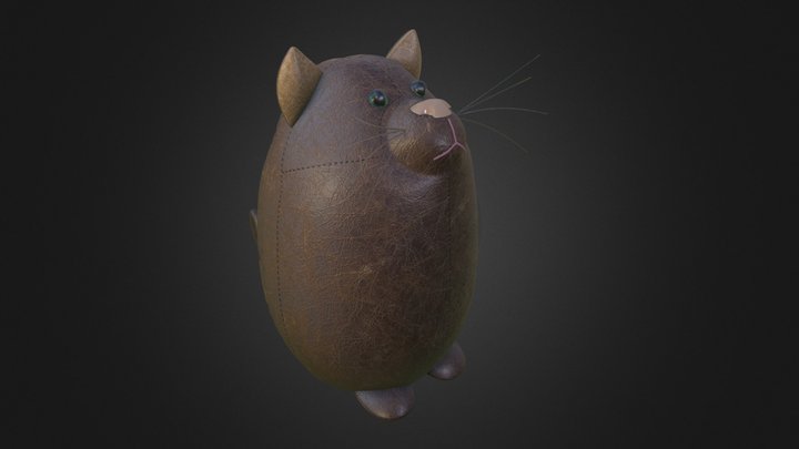 Cheddar faux leather door stop 3D Model