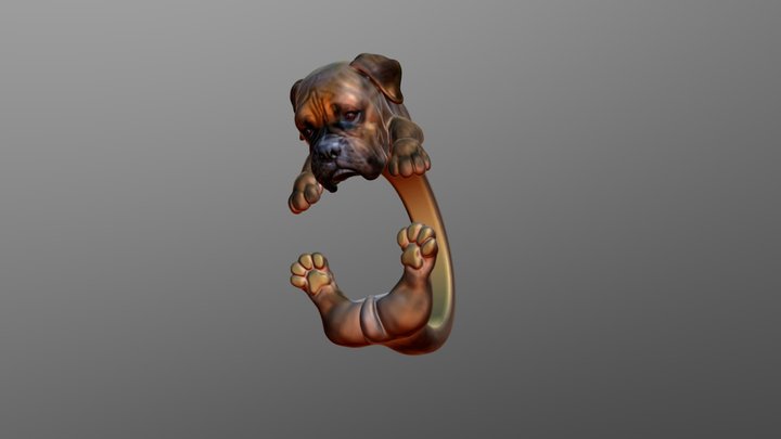 Boxer Dog Ring 3D Model