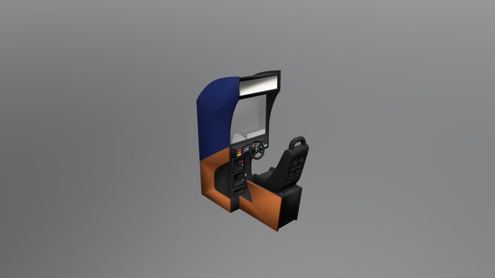 Sitting Arcade Machine 01 Textured 3D Model