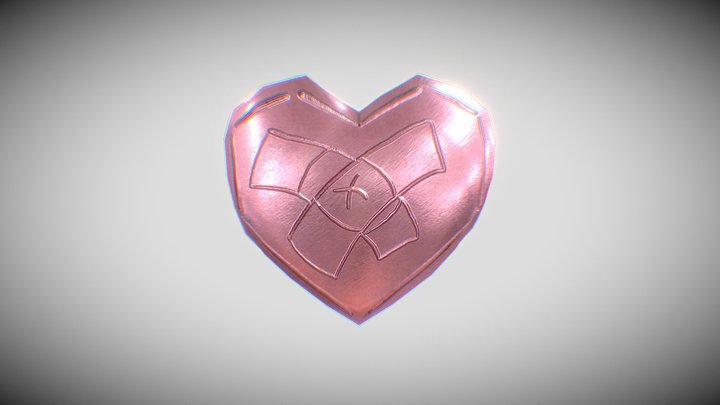 Crude Heart Coin 3D Model
