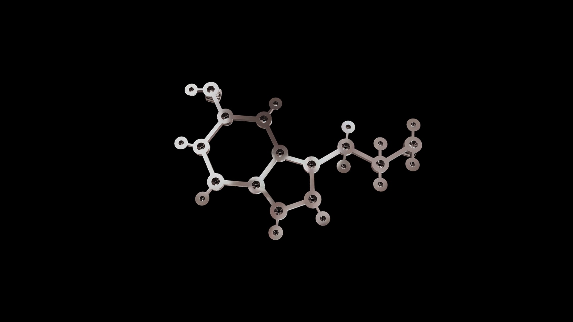 3D model serotonine pendant - This is a 3D model of the serotonine pendant. The 3D model is about a black background with white circles.