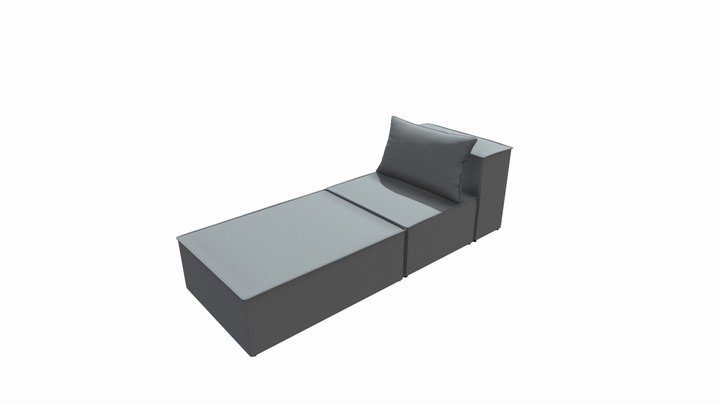 Malibu - 1 Seat - No Arms With Lounge 3D Model