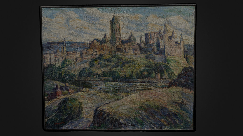Raking light - Ernest Lawson's 'Segovia', c.1916 — Sketchfab embed 3D viewer