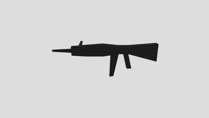 Low Poly Gun 3D Model