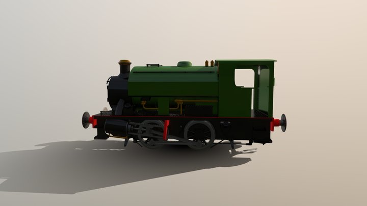 0-4-0ST Industrial Steam Locomotive 3D Model
