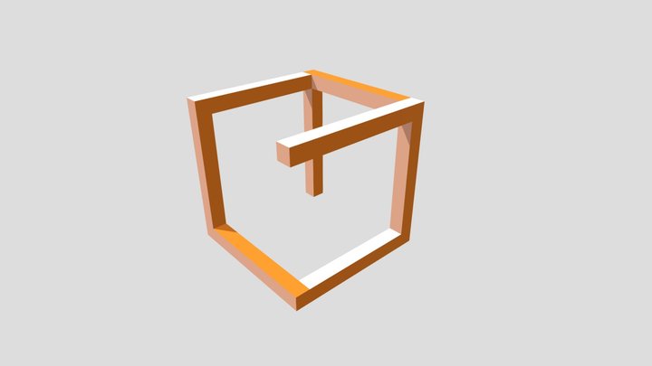 Colored Incomplete Cube #3 V1 3D Model