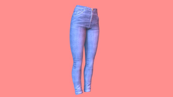 Woman Denim Jeans [Game ready] 3D Model