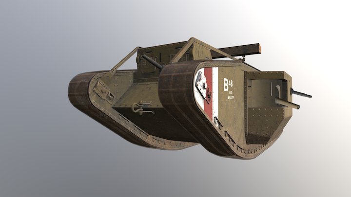 WW1 British- Mark IV- Tank 3D Model