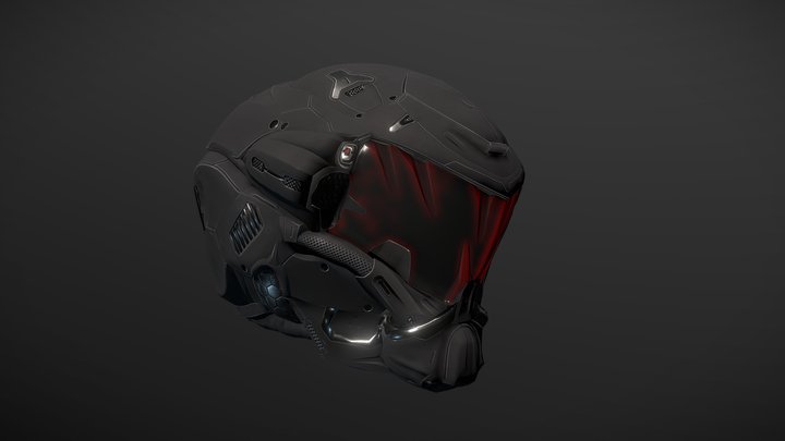 Sci- Fi Helmet PBR 3D Model