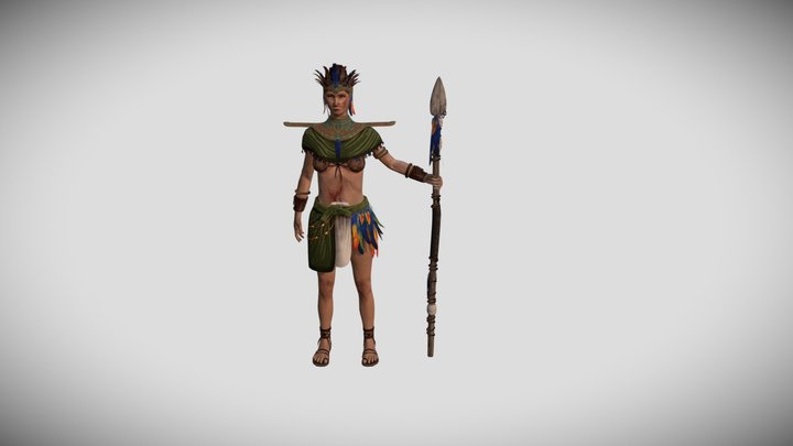 The Lone Adventurer - Aztec Character 3D Model
