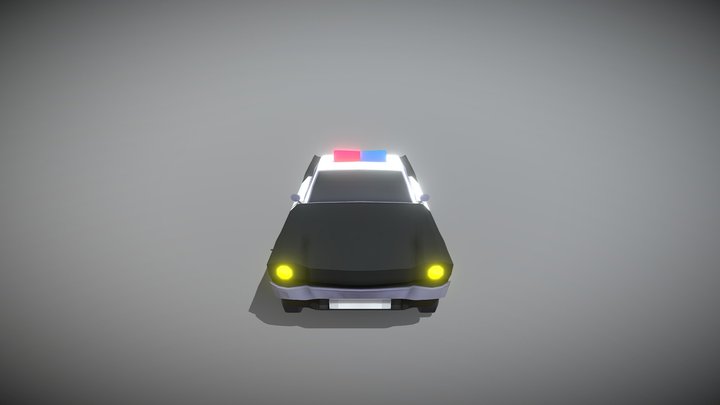 Lowpoly Car Police Mustang 3D Model