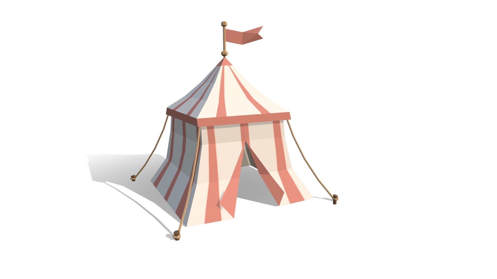 Pink circus tent lowpoly — Sketchfab embed 3D viewer