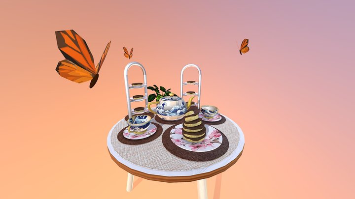 Tea with butterflies ENTR 390 3D Model