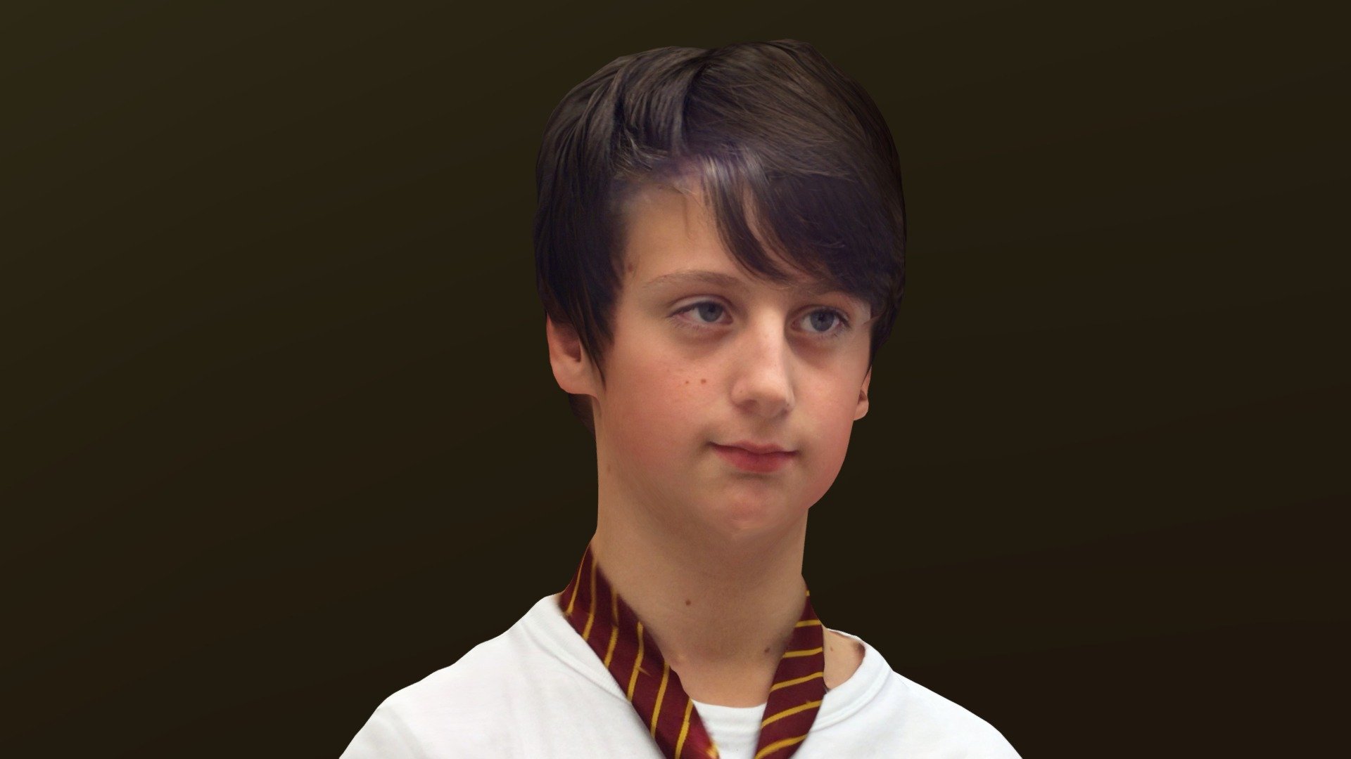 Josh learning to tie his new school tie