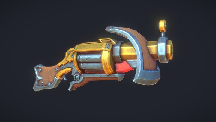 Stylized Shield Rifle 3D Model