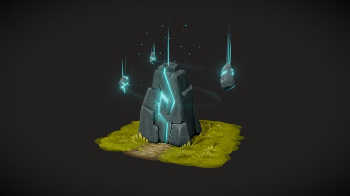 Magic rune stone 3D Model