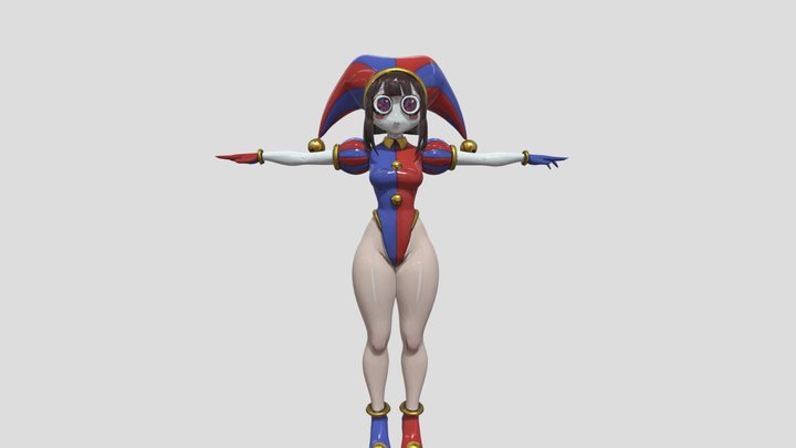 Pomni | T pose | Clown girl | digital circus 3D Model