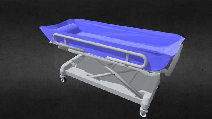 Hospital shower Trolley bed 3D Model