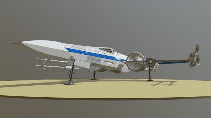 Resistance X-Wing Fighter T-70 3D Model
