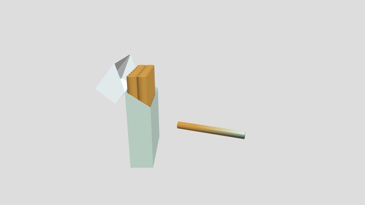 Cigarettes Packet Lowpoly 3D Model