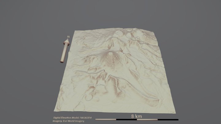 Mount Ngāuruhoe, Taupō, Waikato, New Zealand 3D Model