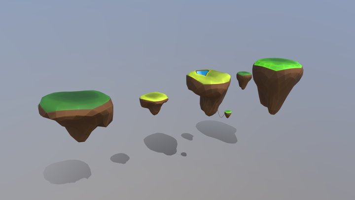 Low poly islands 3D Model