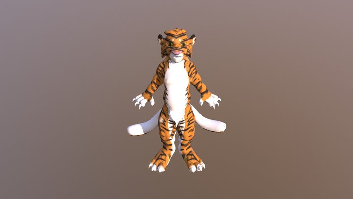 Cartoon Tiger 3D Model