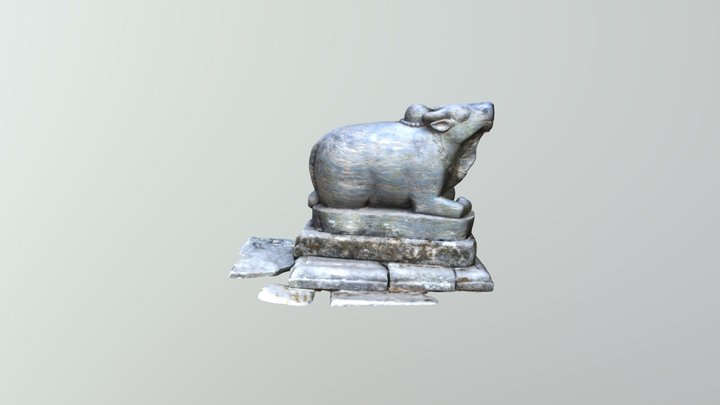 Bull statue in Pashupatinath temple 3D Model