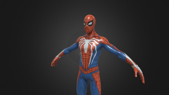 Spiderman Riging With Hands 3D Model