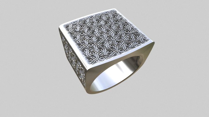 Men's ring love - Arabic pattern 3D Model