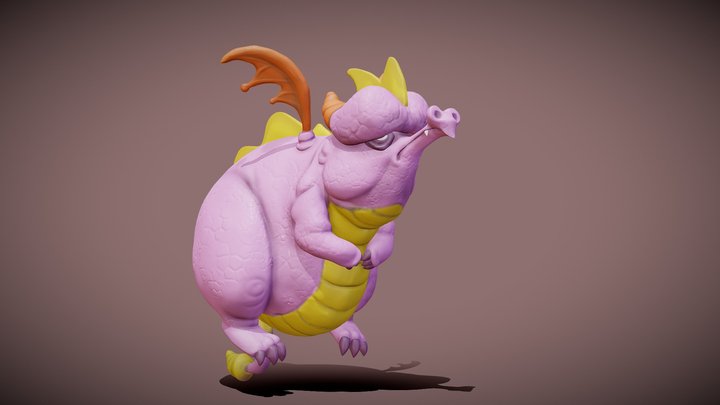 Fat Grumpy Spyro #CREATUREBOX 3D Model