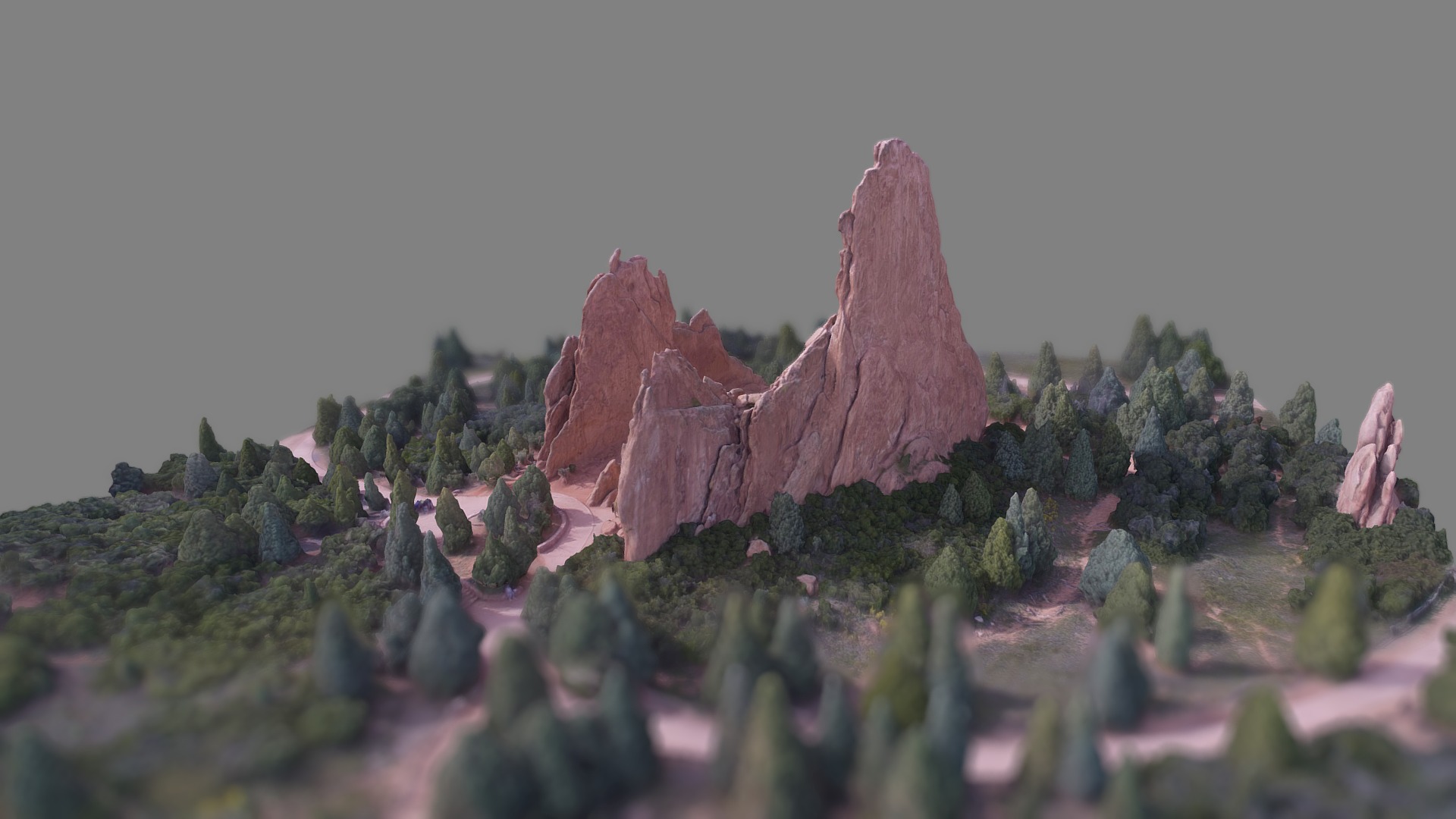 3D model Garden of the Gods, Colorado - This is a 3D model of the Garden of the Gods, Colorado. The 3D model is about a group of cactus.
