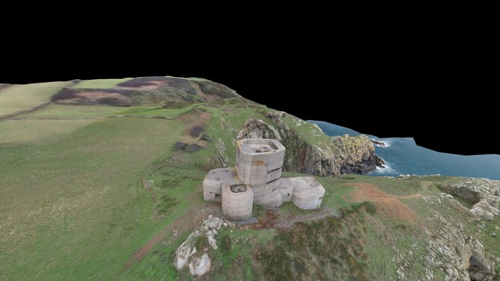 MP4 L'Angle Bunker at Pleinmont, Guernsey 3D Model