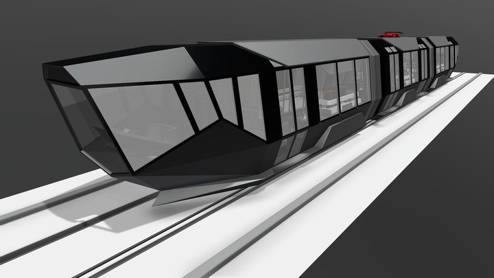 Low Poly tram R1 3D Model