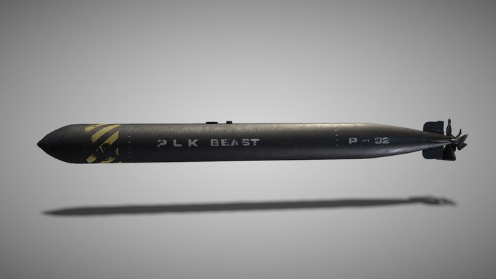 Submarine Torpedo weapon 3D Model