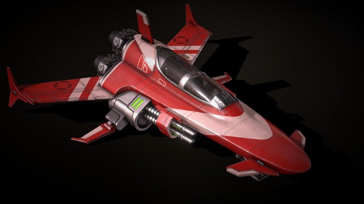 Star Swarm Fighter Ship 3D Model