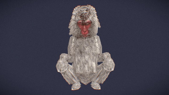PS1 Japanese Macaque (Snow Monkey) 3D Model