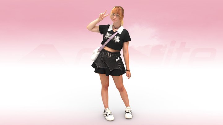 Aninite 2024 - A girl with glasses 3D Model