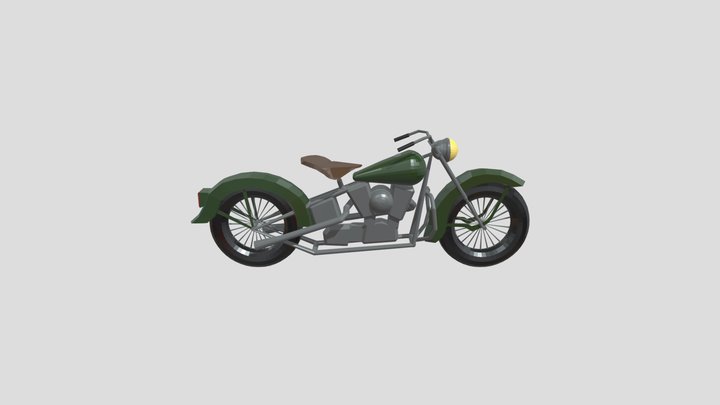 Low Poly Vintage Motorcycle 3D Model
