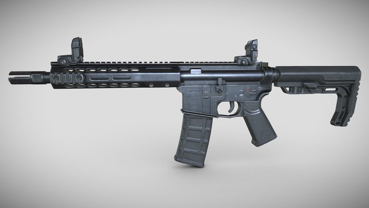 AR 15 SBR 3D Model